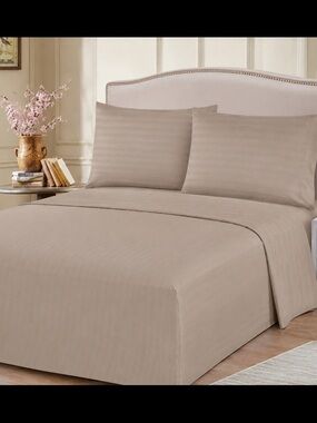 Hotel Quality 2800 Series Queen Sheet Set 4 Pc Organic Cotton Percale - Taupe
